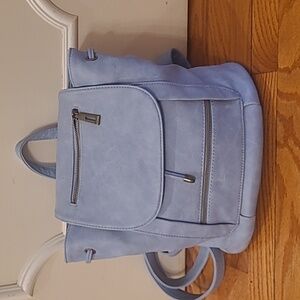 Stylish Blue Leather Backpack